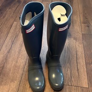 Hunter boots Graphite original tall gloss size 6